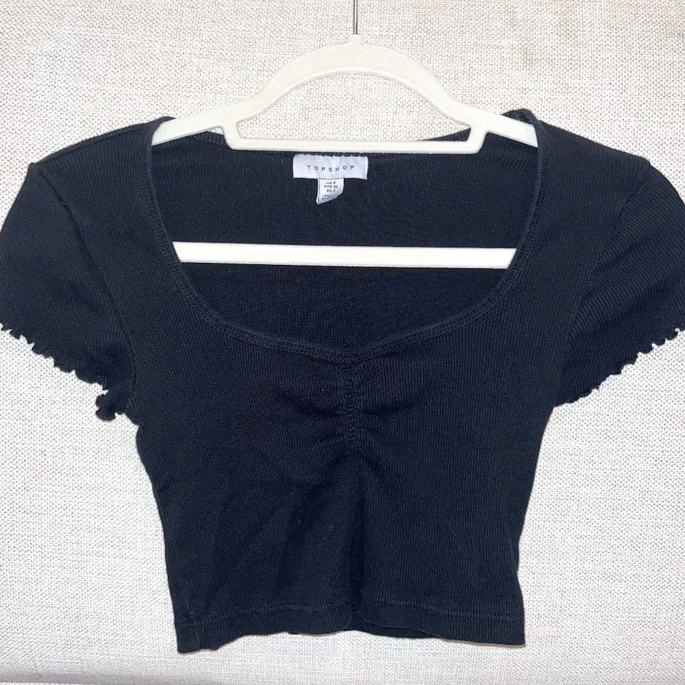 TOPSHOP Size 4 Black Croptop